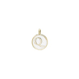 White Enamel Initial Charm