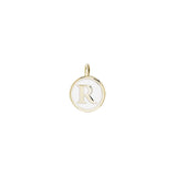 White Enamel Initial Charm