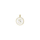 White Enamel Initial Charm