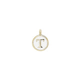 White Enamel Initial Charm