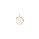 White Enamel Initial Charm