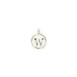 White Enamel Initial Charm