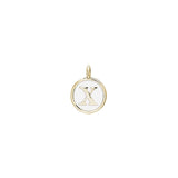 White Enamel Initial Charm