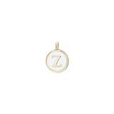 White Enamel Initial Charm