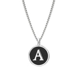 Black Enamel Initial Pendant