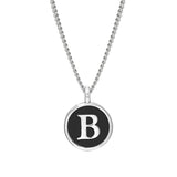 Black Enamel Initial Pendant