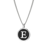 Black Enamel Initial Pendant