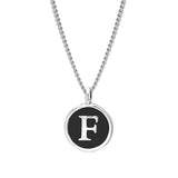 Black Enamel Initial Pendant