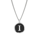 Black Enamel Initial Pendant
