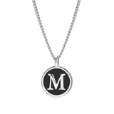 Black Enamel Initial Pendant