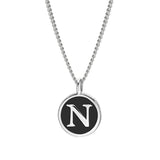 Black Enamel Initial Pendant