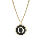 Black Enamel Initial Pendant
