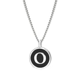 Black Enamel Initial Pendant