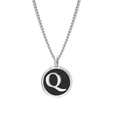 Black Enamel Initial Pendant
