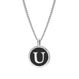 Black Enamel Initial Pendant