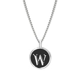 Black Enamel Initial Pendant