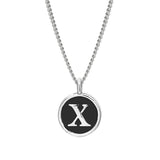 Black Enamel Initial Pendant