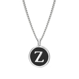 Black Enamel Initial Pendant