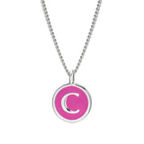 Pink Enamel Initial Pendant