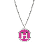 Pink Enamel Initial Pendant
