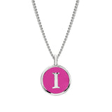 Pink Enamel Initial Pendant