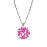 Pink Enamel Initial Pendant