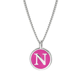Pink Enamel Initial Pendant