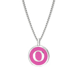 Pink Enamel Initial Pendant