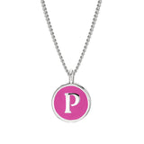 Pink Enamel Initial Pendant