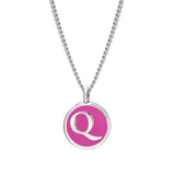 Pink Enamel Initial Pendant