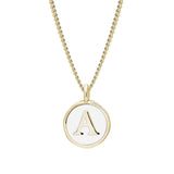White Enamel Initial Pendant