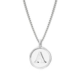 White Enamel Initial Pendant