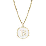 White Enamel Initial Pendant