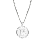 White Enamel Initial Pendant