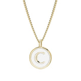 White Enamel Initial Pendant
