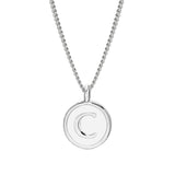 White Enamel Initial Pendant