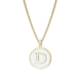 White Enamel Initial Pendant