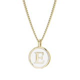 White Enamel Initial Pendant