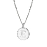 White Enamel Initial Pendant