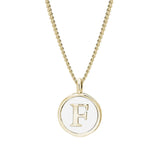 White Enamel Initial Pendant