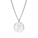 White Enamel Initial Pendant