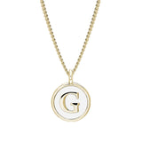 White Enamel Initial Pendant