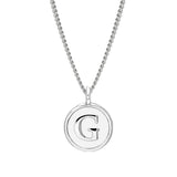 White Enamel Initial Pendant