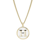 White Enamel Initial Pendant