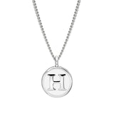 White Enamel Initial Pendant