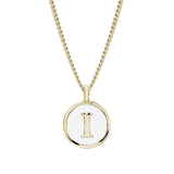 White Enamel Initial Pendant