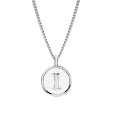 White Enamel Initial Pendant