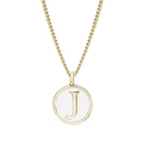 White Enamel Initial Pendant