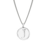 White Enamel Initial Pendant