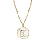 White Enamel Initial Pendant